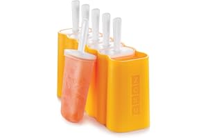ZOKU Mod Pops, 6 Classic Popsicle Molds in One Compact Tray With Sticks and Drip Guards, Easy-Release, BPA-free