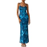 PRETTYGARDEN Women's Floral Bodycon Maxi Dress Summer Beach Sundress Sleeveless Spaghetti Strap Wedding Guest Dress