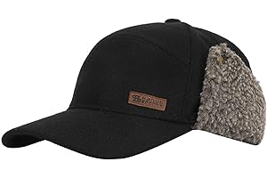 KANUT SPORTS York Camper Cap with Earflaps Warm Wool Blend Trapper Hat, Winter Baseball Cap for Men, Hunting, Hiking, Golf, Camping