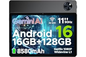 DOOGEE U11 Android 16 Tablet,11 Inch Tablet with Gemini AI,16GB+128GB/2TB,8580mAh Gaming Tablets,Unisoc T7200 Octa-Core,13MP+