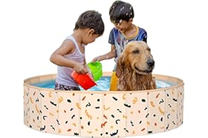 AirSwim Ball Pits for Toddlers, 47" x 12" Foldable Kiddie Pool Dog Ball Pits Collapsible Baby Pool Dog Swimming Pool Portable