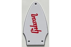 DTYBERXZ For Fit Gibson Flying V Red "Logo"Truss Rod Cover Guitar Pickguard (3 Ply White -1)