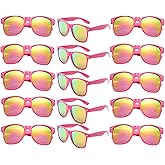 Fsmiling Mens Sunglasses Bulk Classic Sunglasses Pack Cheap Shades Glasses Cool Eyewear Set for Women-15Pack,Hot Pink
