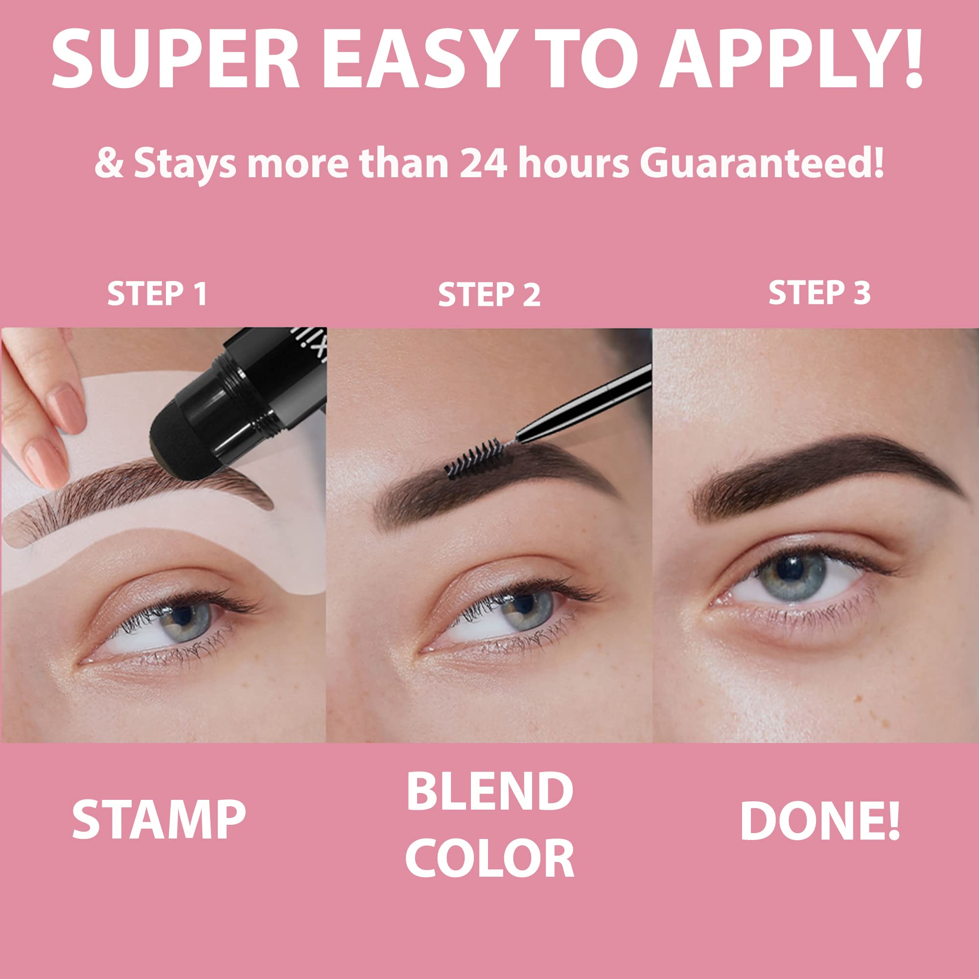 Luxillia Eyebrow Stamp Stencil Kit Dual-Color, Perfect Instant Brows Every Time, Adjustable for all Eyebrow Shapes, Waterproof and Sweatproof, Reusable & Super Easy To Use (BLONDE & TAUPE)