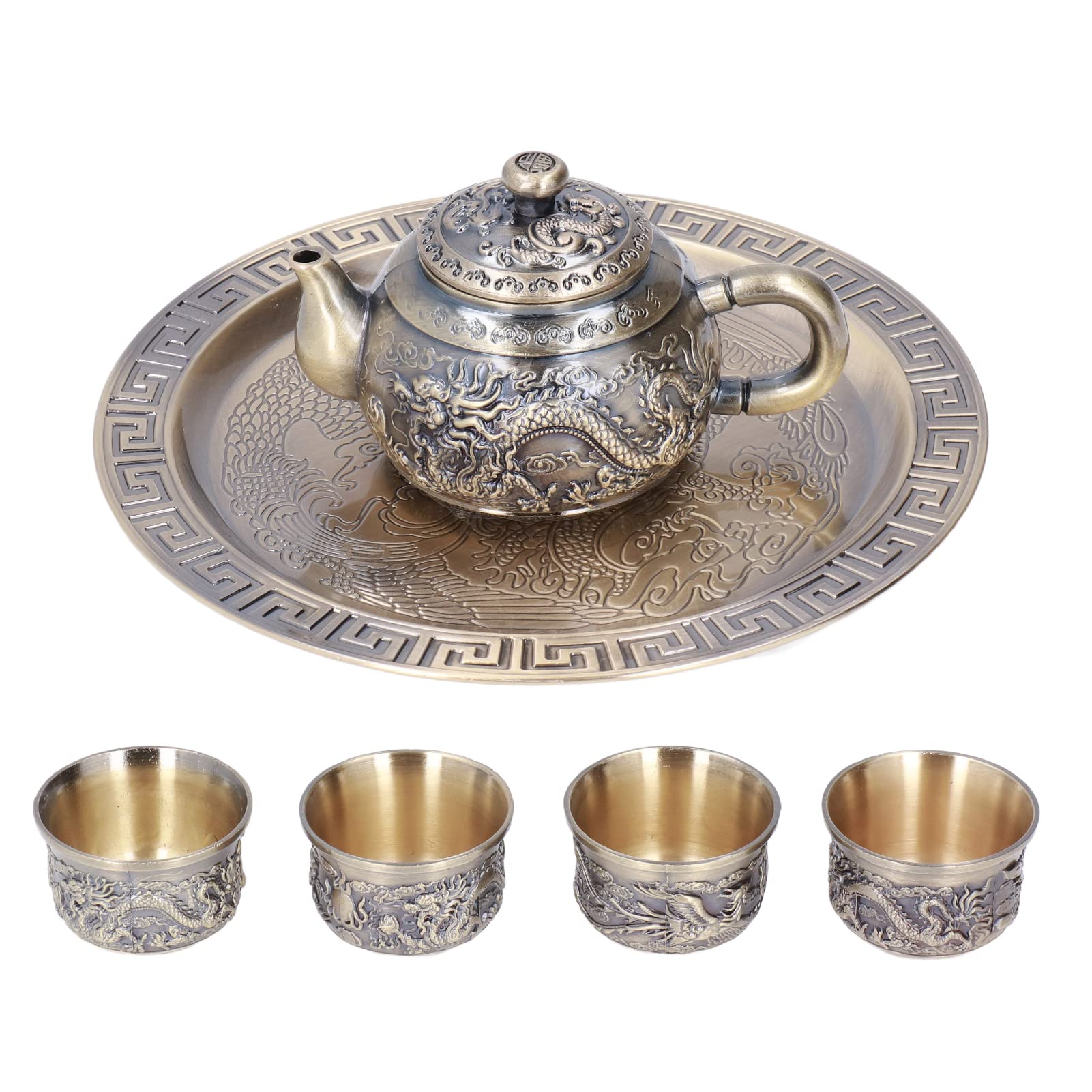 Turkish Teapot, Moroccan Tea Set Electroplating Process Exquisite Pattern Long Service Life Beautiful Delicate Complete Tools for Table Decoration for Gift