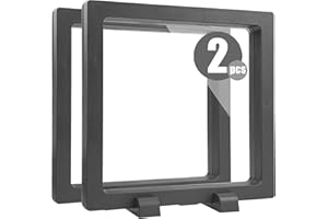 WISHDIAM Challenge Coin Display Case for Casino Chip, Insect, Arrowhead, Guitar Pick, Frame Stand Holder for Military Coin, AA Medallion, Stone, Picture, Dollar Bill, Specimen Box