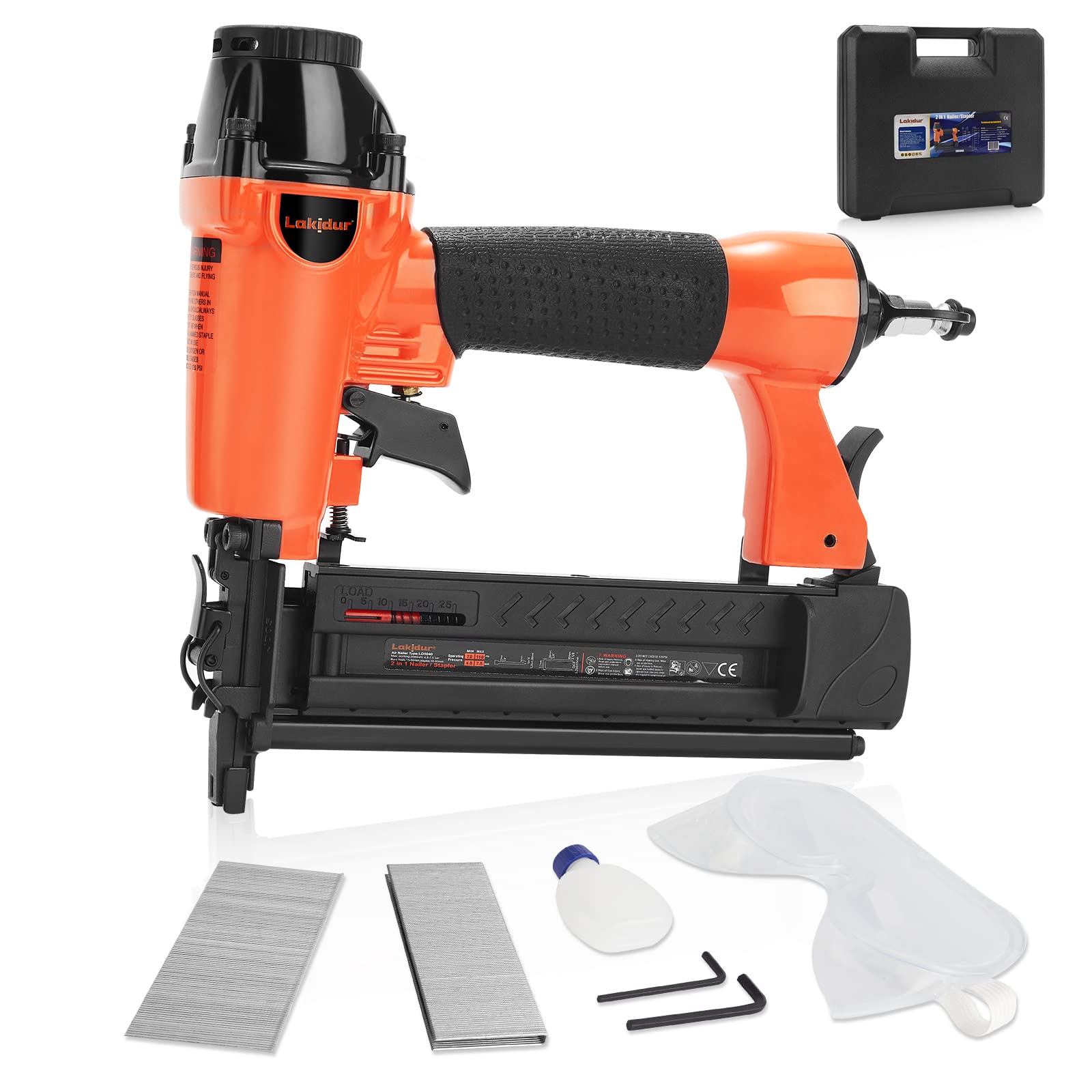 HARDWARE WORLD Kudiger Nail Gun And Stapler Nailer 2" 50mm 18 Gauge 2 In 1 Modern Stapler