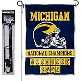 College Flags & Banners Co. Michigan Team University Wolverines 2023 and 12 Times 12x Football National Champions Garden Flag with Pole Stand Holder