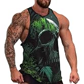 RASBCTK Men's Graphic Tank Tops Novelty Skull 3D Muscle Casual Sleeveless T-Shirt Summer Cool Tees