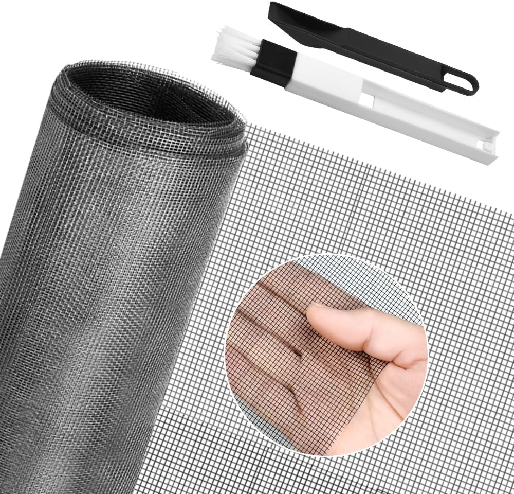 BUZIFU Window Screen Mesh 150x500cm Fiberglass Insect Net Grey