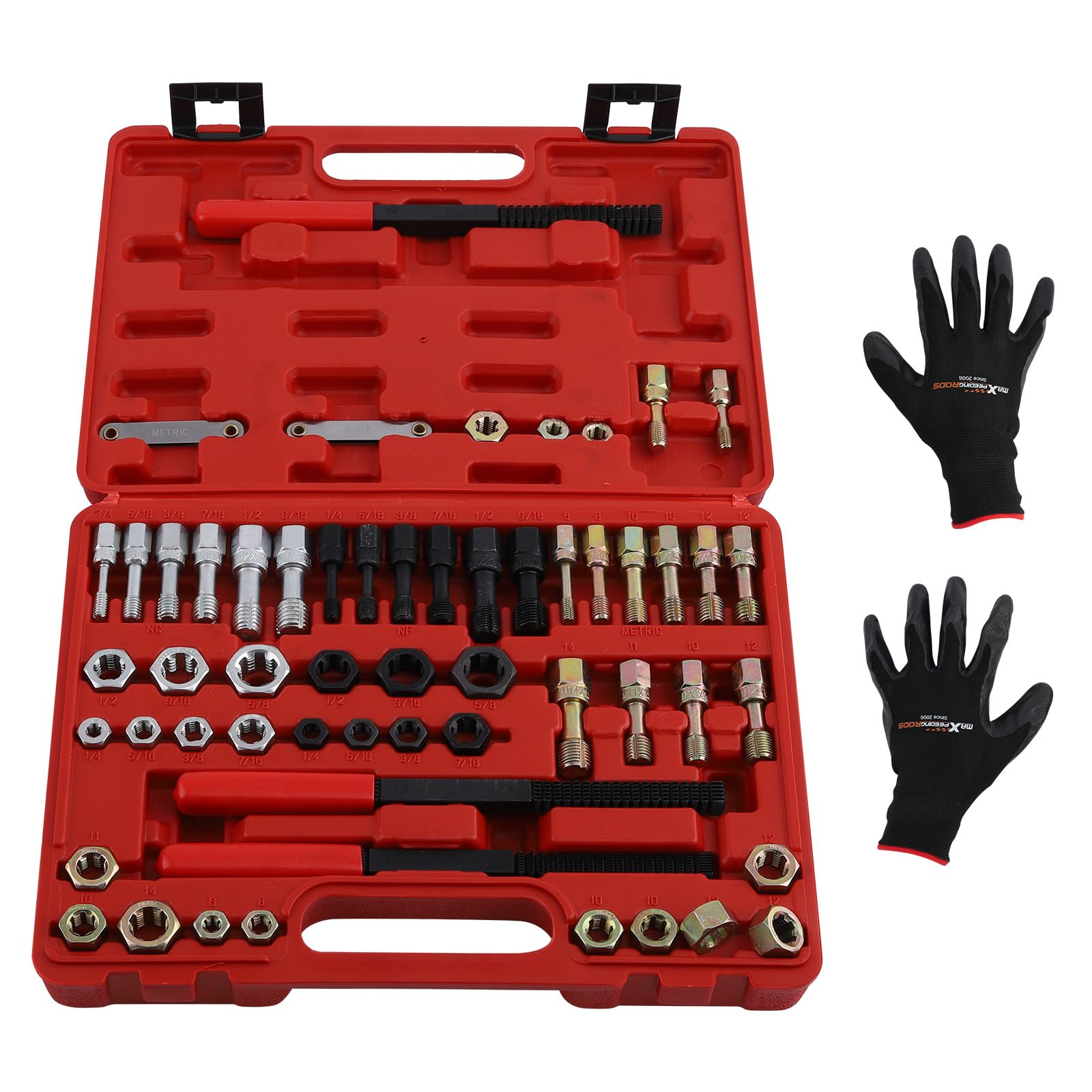 Photo 1 of maXpeedingrods 56Pcs Thread Restorer Kit, Rethread Repair Tool, UNC UNF & Metric Thread Chaser Repair Set with Thread Pitch Gauge