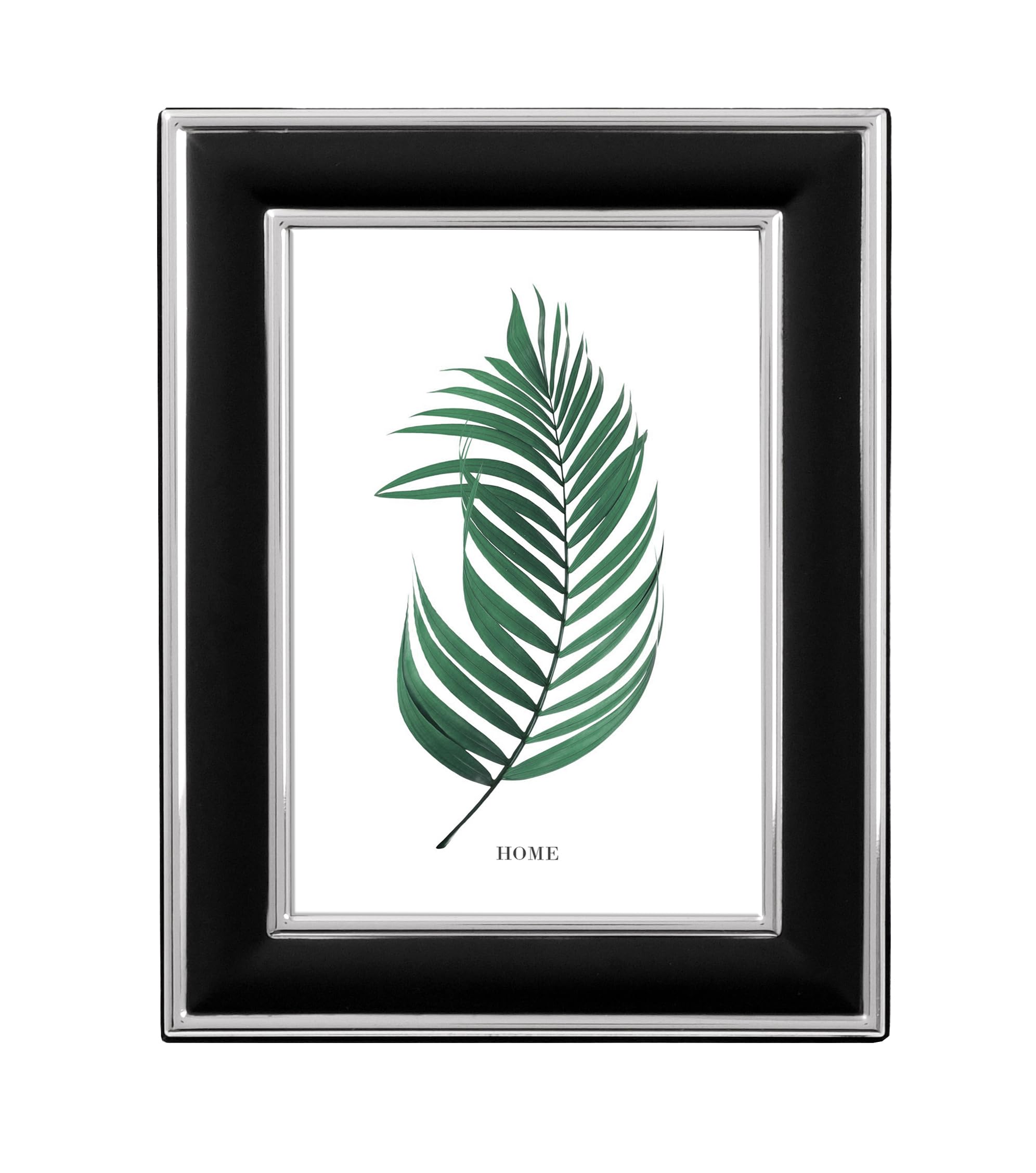 Inov8 Framing Tarnish Resistant Silver Plated Picture Frame - Silver Line/Black Design for 7x5 Inch (18x12cm) Photo