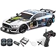 RACENT 1:16 RC Drift Car, 2.4Ghz 4WD 18KM/H Remote Control Car with Spray Mist, Racing and Drifting Wheels, LED Light, 2 Batteries, Sport Model Toys Vehicle for Kids, Boys, Adults