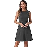 Allegra K Women's Plaid Dress Sleeveless A Line Vintage Houndstooth Work Dresses