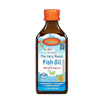 Carlson - &Ccedil;ocuğun En İyi Balık Yağı, 800 mg Omega-3s, Norve&ccedil;, S&uuml;rd&uuml;r&uuml;lebilir Kaynaklı, Turuncu, 200'm L