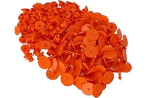 GLOGLOW Livestock Ear Tags, Plastic Tags with Applicator Tool for Animal Identification, 100 Sets Cattle Goat Sheep (Orange W