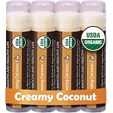 Earth's Daughter Organic Coconut Lip Balm - Moisturizing 4-Pack