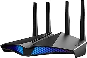 ASUS AX5400 WiFi 6 Gaming Router (RT-AX82U) - Dual Band Gigabit Wireless Internet Router, AURA RGB, Gaming &amp; Streaming, AiMesh Compatible, Included Lifetime Internet Security