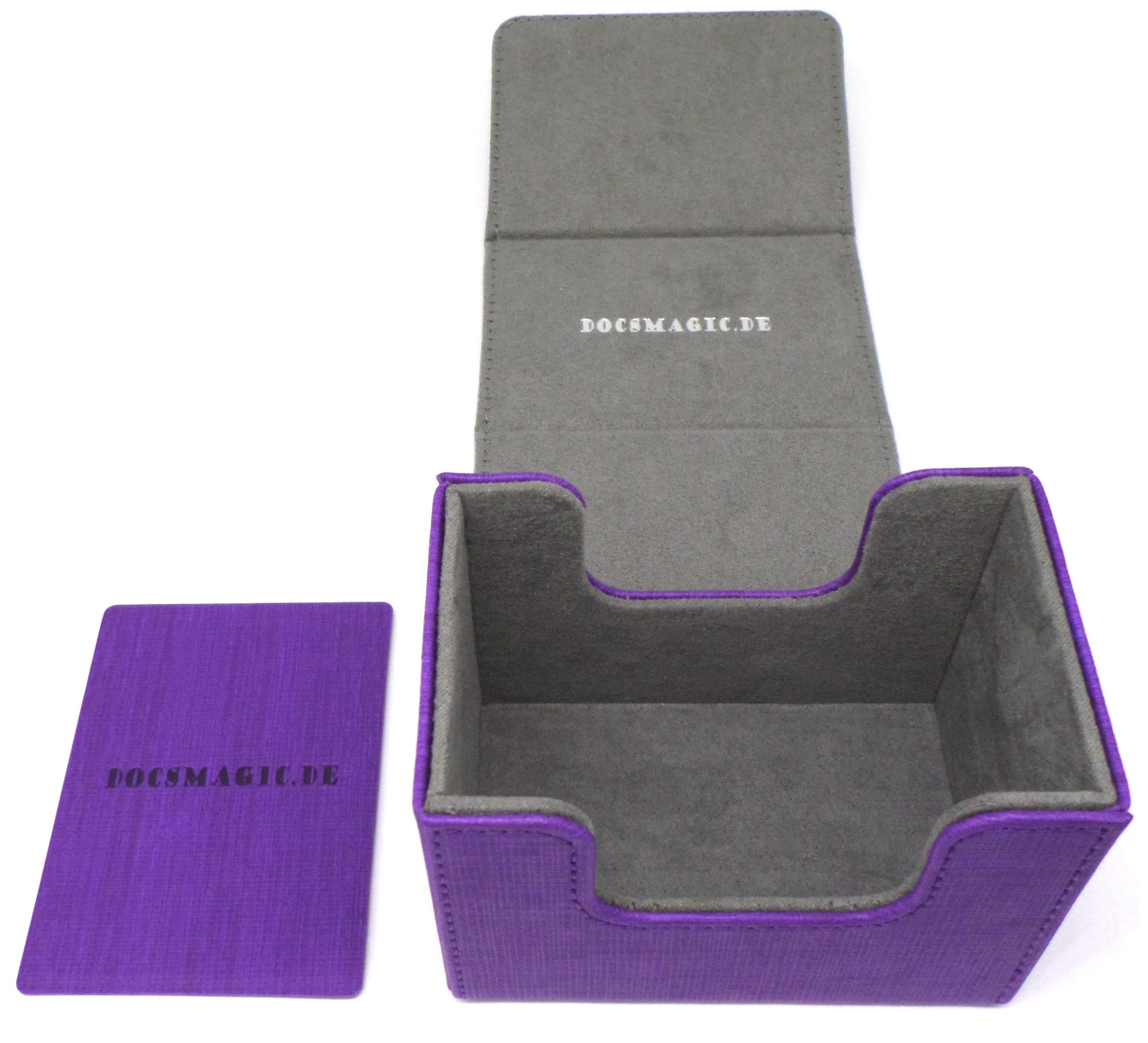 docsmagic.de Premium Magnetic Sideflip Box 80 Purple + Deck Divider - MTG - PKM - YGO