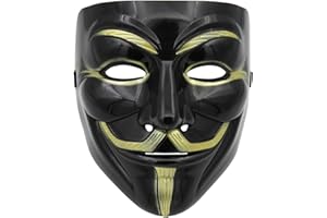 A9TEN Black Hacker Mask for Kids, Anonymous V for Vendetta Mask Halloween Costume Cosplay Masquerade Party