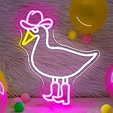 DREAMFORT Cowboy Duck Neon Sign,Duck Neon Signs Cowgirl Boots Neon Signs for Wall Decor, USB Connectivity Pink LED Signs for Bedroom Living Room Kids Room Home Bar Birthday Party