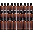 Bekith 30 Pack 4oz Plastic Squeeze Bottles with Disc Top Flip Cap, Empty Amber BPA-Free Refillable Containers For Shampoo, Lotions, Liquid Body Soap, Creams