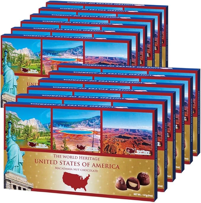 Amazon アメリカお土産 アメリカ世界遺産チョコレート 12箱セット 三洋堂 ナッツチョコレート 通販