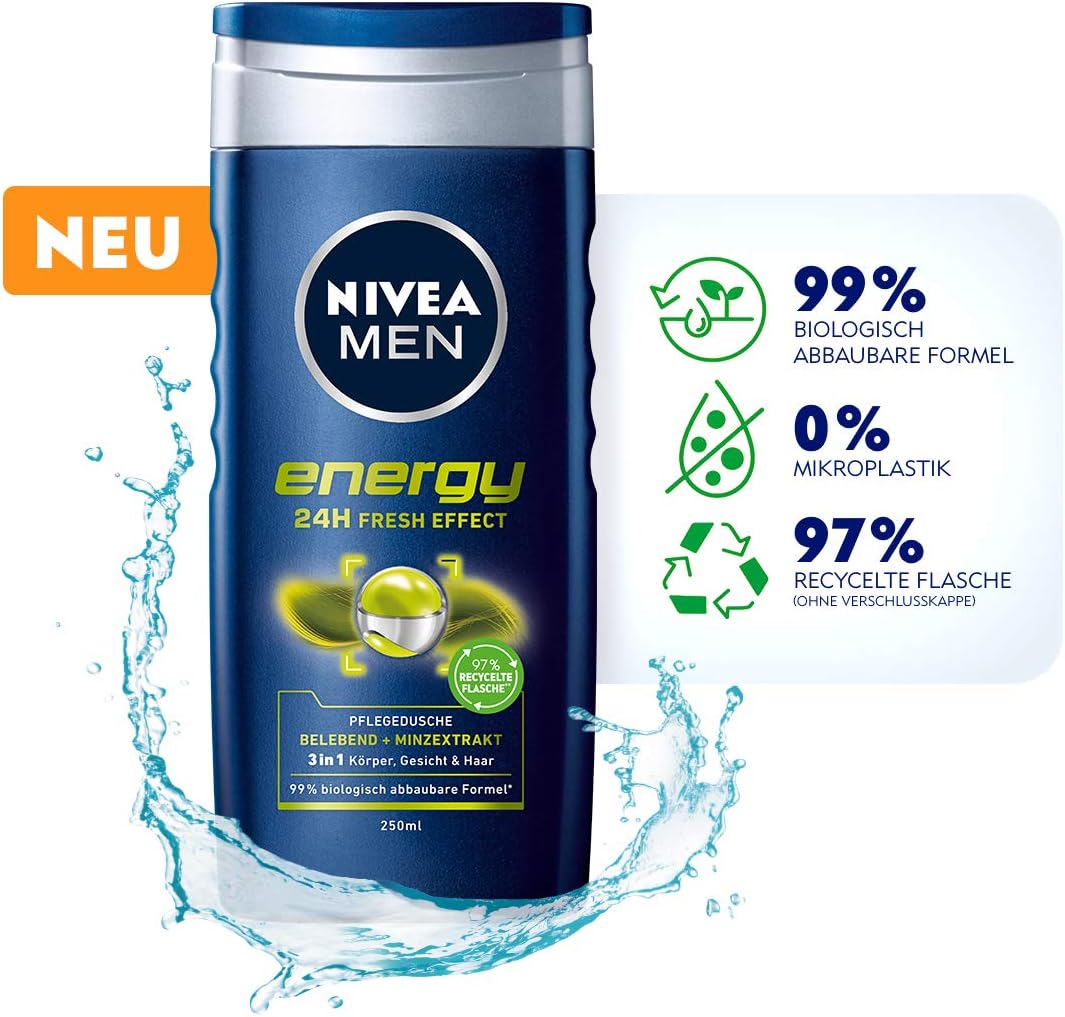 Nivea Men Energy Shower Gel, 250 ml - Image 4