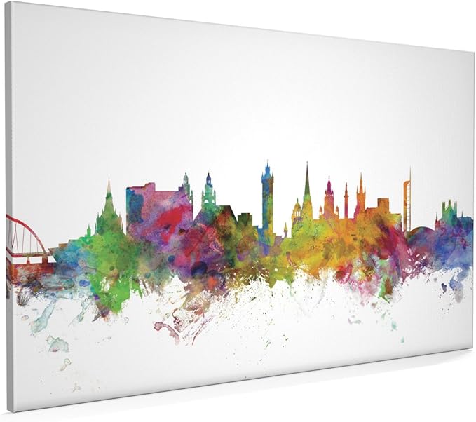 Glasgow Scotland Skyline Canvas Art Print, 22x34 inch (A1) 980