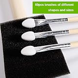 Conda 50 Piece Foam Brush Set Wood Handle - Assorted Sizes for Acrylics Stains view 7
