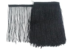 5 Yards Black Fringe Trim Lace Tassel Chainette 15cm Wide Fringe Trim Ribbon for DIY Latin Dress Stage Clothes Accessories La