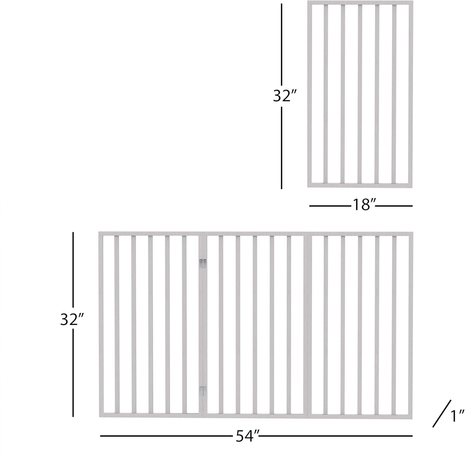 Foldable, Free-Standing Wooden Pet Gate- Light Weight, Indoor Barrier for Small Dogs / Cats by PETMAKER- White, 24 Inch Step Over Doorway Fence : Pet Supplies