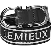 LeMieux Elasticated Belt - Bespoke Twin D-Link Buckle Branded with PU Leather and Detail
