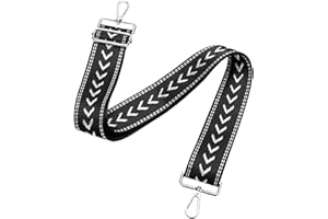 MIRIFRIGE Wide Embroidery Purse strap Replacement Crossbody Bag Strap Adjustable Floral Canvas Guitar Straps for Handbags