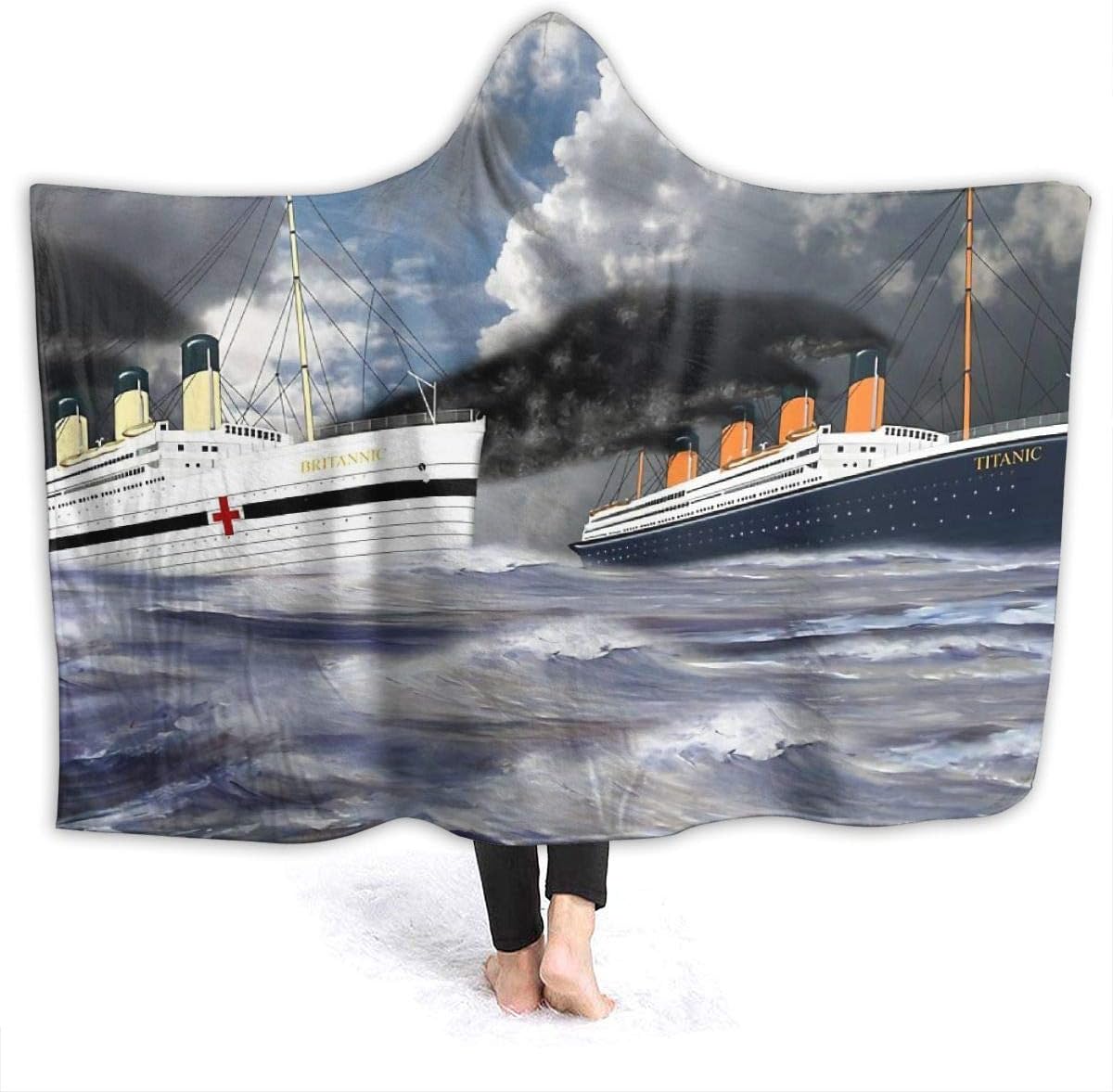 Cupaate Hooded Blanket 3D RMS Titanic and Her Sister The