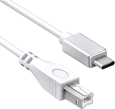 Ancable USB C to USB B Midi Cable 1M White Type C to USB MIDI Interface Lead