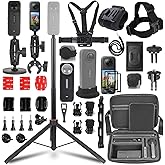 PellKing Accessories Kit for insta360 X4,Included Carrying Case with Belt,2 Pcs Metal 1/4" Adapter,Handlebar Mount,Magnetic M