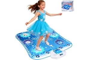 MONOCHILDOING Frozen Toys Dance Mat for Girls - Electronic Dance Mat with Wireless Bluetooth for Children,Light Up LED Kids Musical Mat, Dance Floor Mat,Birthday Xmas Gifts for 3 5 7 9 10+ Year Old Girls Boys