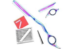 Hair Thinning Razor, Feather Styling, Hair Styling Razor, Multi Colour + 11 Spare refills with free comb Hair Comb