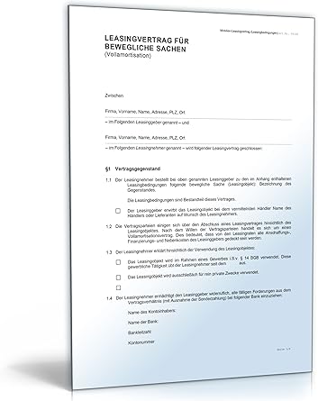 Leasingvertrag [Word Dokument]: Amazon.de: Software