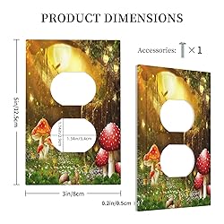Red Mushroom Forest Fairy Moon Butterfly Single