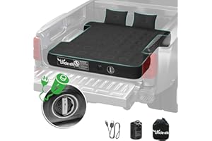 Uncle Elk Truck Bed Mattress 5.5-5.8ft: Inflatable Full Size Truck Bed Air Mattress with Wireless Rechargeable Pump, Pickup Mattress with Carry Bag (Black)