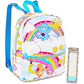 Care Bears Mini Backpack for Women - 10” Faux Leather Care Bears Backpack with Front Pocket Plus Bookmark | Care Bears Backpack Purse Bundle