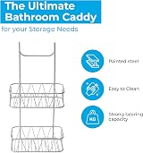 Blue Canyon No-Drill 2 Tier Shower Caddy Stainless Steel White view 2
