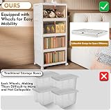 TidyTrove 4-Tier Storage Boxes with Lid 92L Capacity Transparent Ribbed Drawers view 3