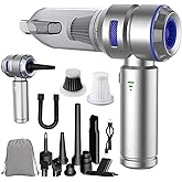 KedeeSparkle Handheld Car Vacuum Cordless, 22000PA Strong Suction Mini Vacuum Cleaner with Brushless Motor, 4-in-1 Portable Vacuum for Car Detailing, Home, Office & Travel, Silver Blue
