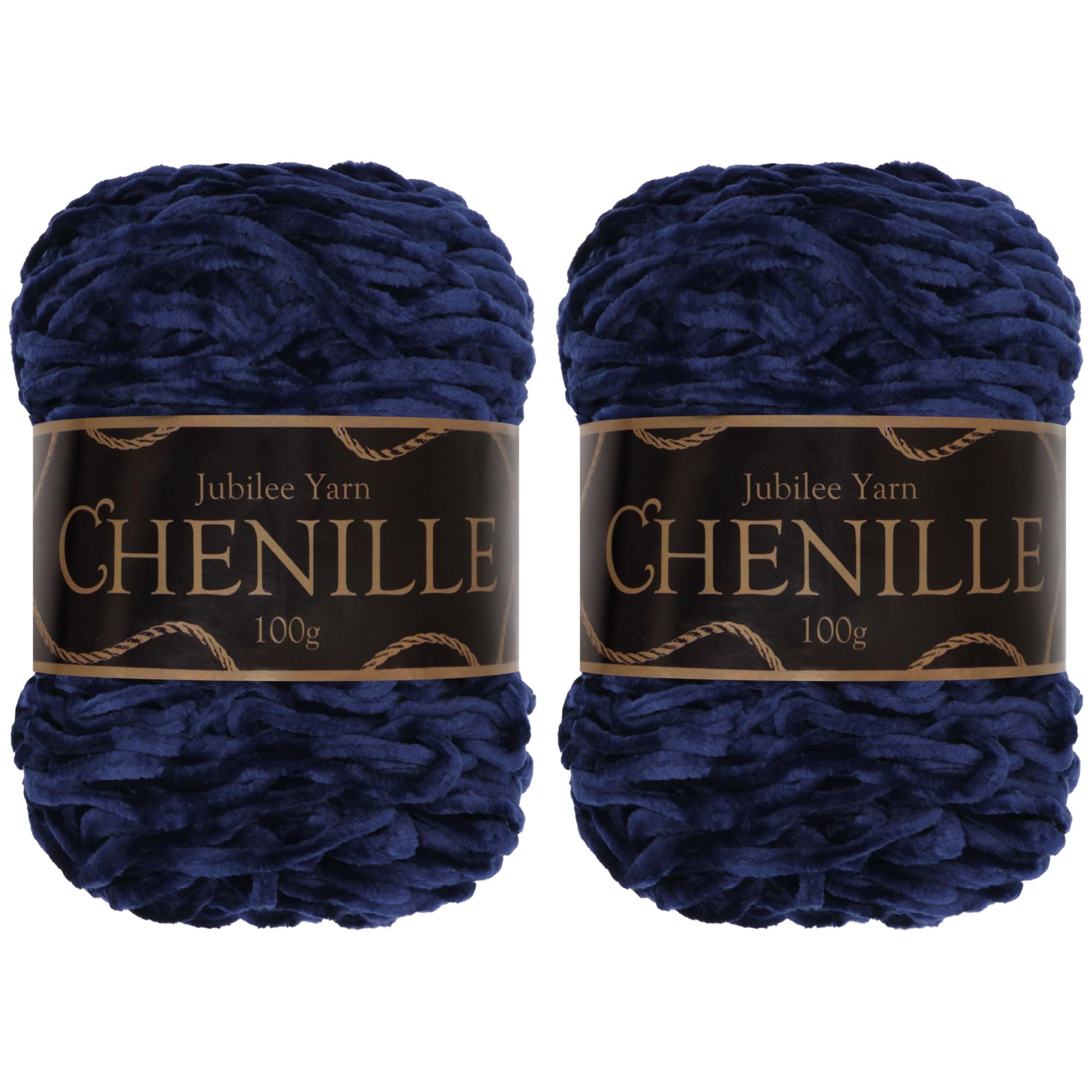 JubileeYarn Chenille Yarn - Worsted Weight - 100g/cake - Heart of The Ocean - 2 Cakes