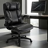 Big and Tall Office Chair 500LBS Executive Heavy Duty Desk Chair for Large People, PU Leather Computer Gaming Chair with Flip