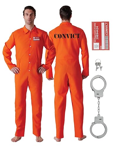 Criminal Outfit Orange Inmate Jumpsuit Costume Maxim Party