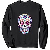 Sugar Skull Dia de Los Muertos Mexican Sugar Skull Sweatshirt